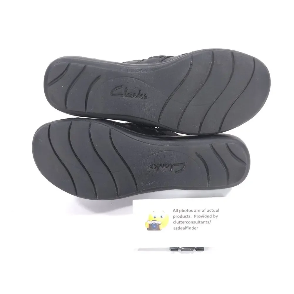 Collection by Clarks Leather Mule Clog Flat Shoe Womens Size 5 22545 Black